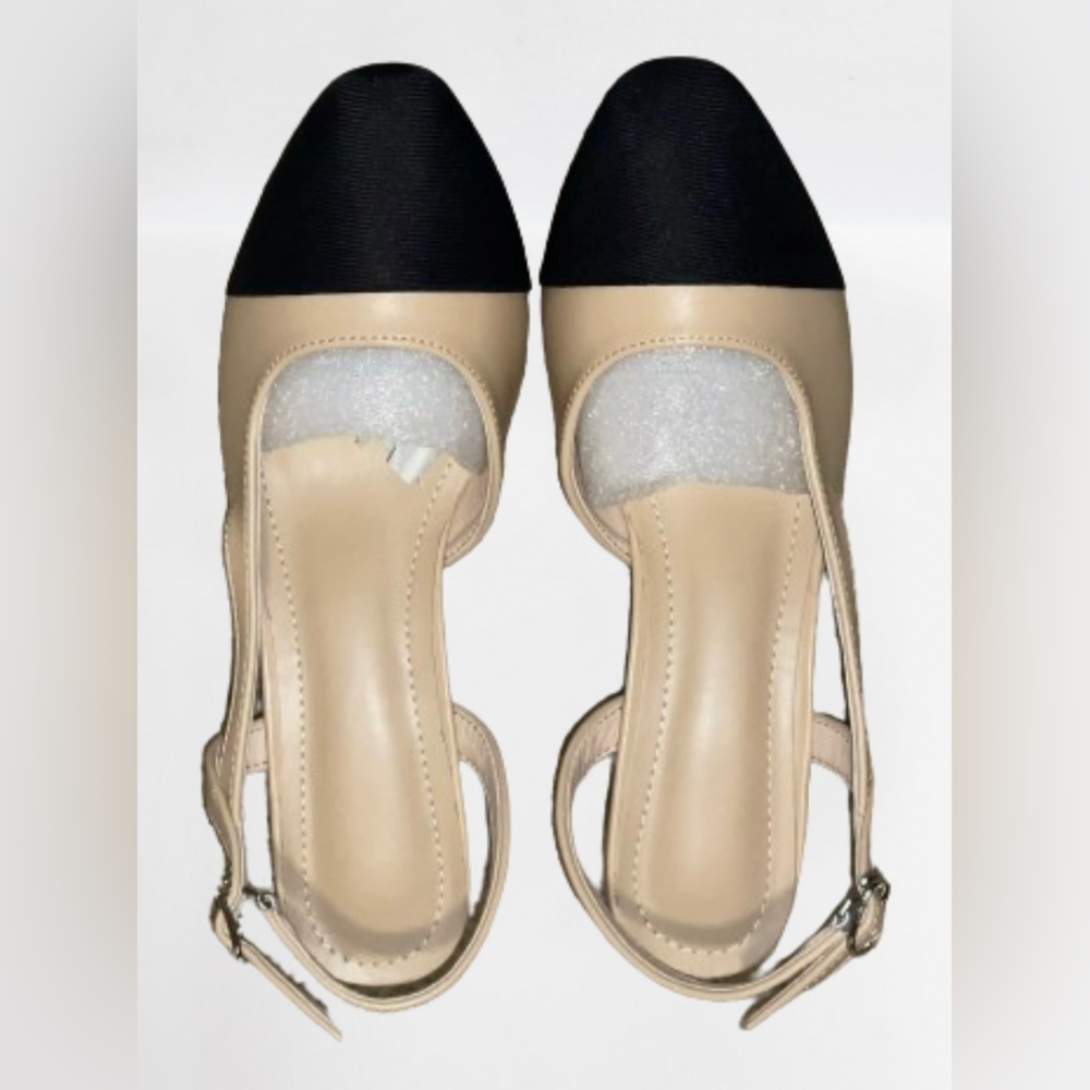 Cap-toe Slingback Pumps